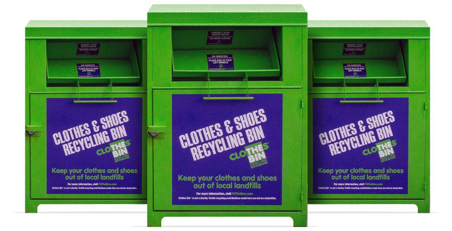 Clothes Bin branded textile recycling bins - the FLSC Recycling franchise